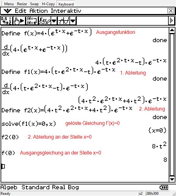 Berechnung des Extrempunktes mit dem Casio Classpad Berechnung des Extrempunktes mit dem Casio Classpad