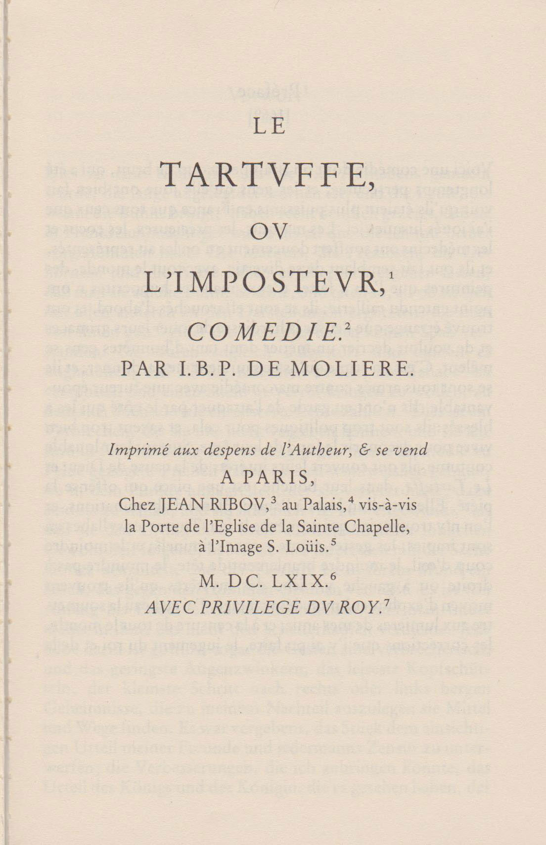 Molière: "Le Tartuffe ou l'Imposteur. Comédie en cinq actes", Stuttgart: Philipp Reclam jun. 2006 Tartuffe Titelblatt