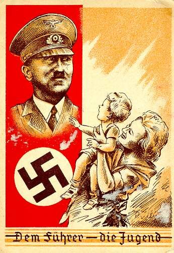 Dem Führer - die Jugend Propagandapostkarte für Kinderreichtum