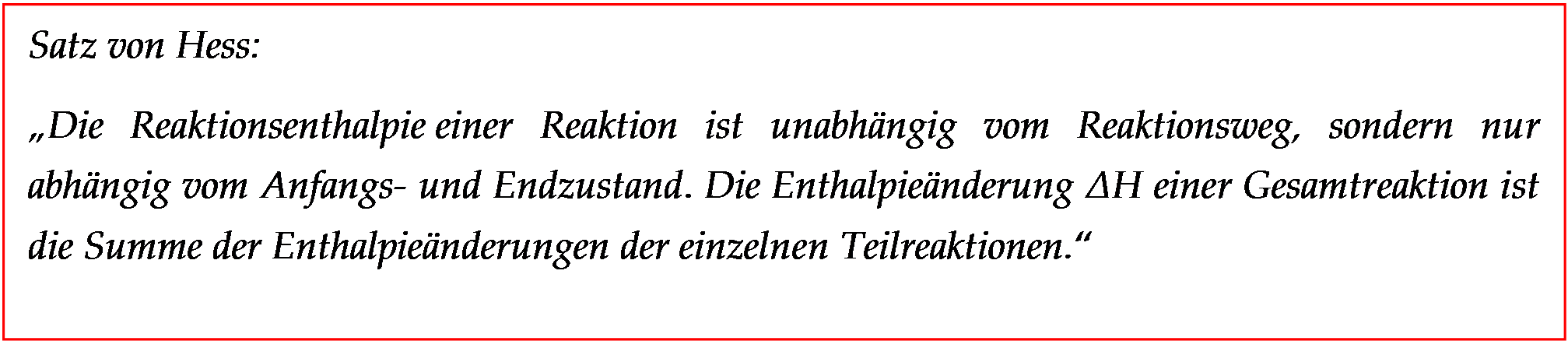 Der Satz von Hess - Physikalische Chemie - Abitur-Vorbereitung