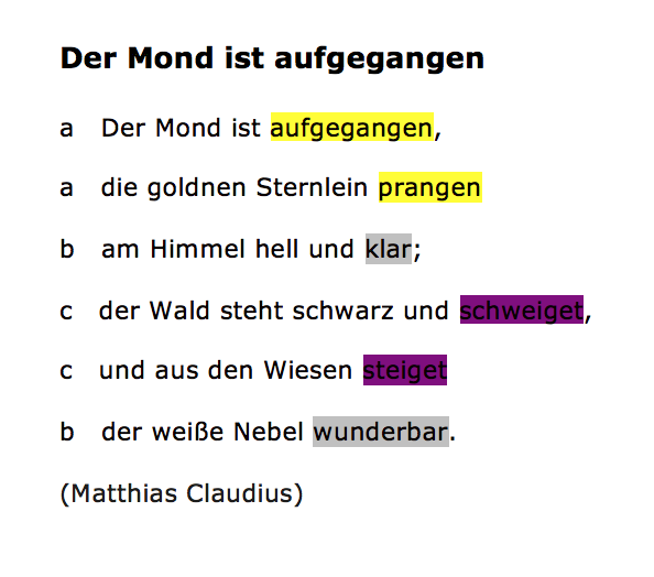 Der Mond ist aufgegangen (Matthias Claudius)