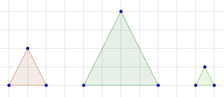 Drei verschiedene Dreiecke