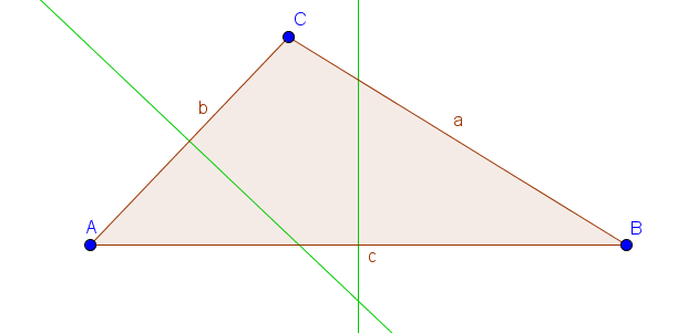 Dreieck mit zwei Mittelsenkrechten
