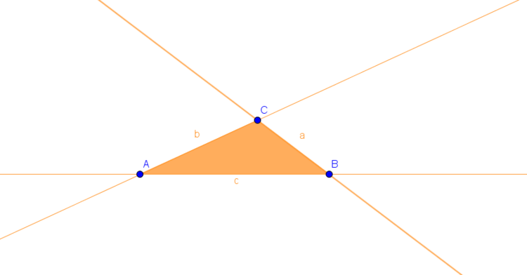 Dreieck mit verlängerten Seiten