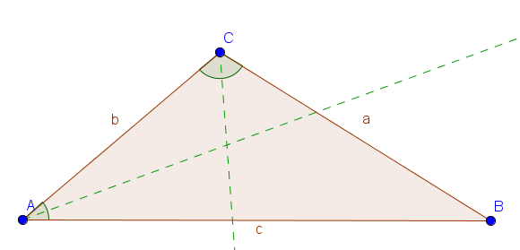 Dreieck mit zwei Winkelhalbierenden