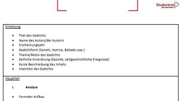 Wie Schreibe Ich Eine Gedichtanalyse Formaler Aufbau