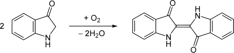 Oxidation von Indican zu Indigo durch Sauerstoff