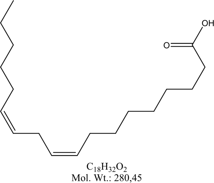 Linolsäure in der Kurzschreibweise, Summenformel und Molekulargewicht