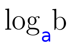 Logarithmus mit der Basis a und dem Numerus b.