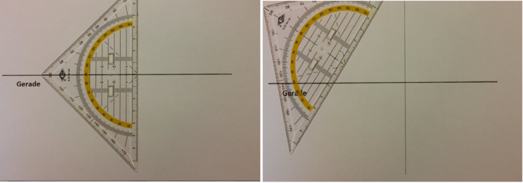 Abbildung: Lot fällen mit dem Geodreieck lot faellen mit dem geodreieck