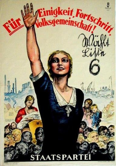 Wahlplakat der Deutschen Staatspartei (ehemals DDP) zur Reichstagswahl am 14. September 1930