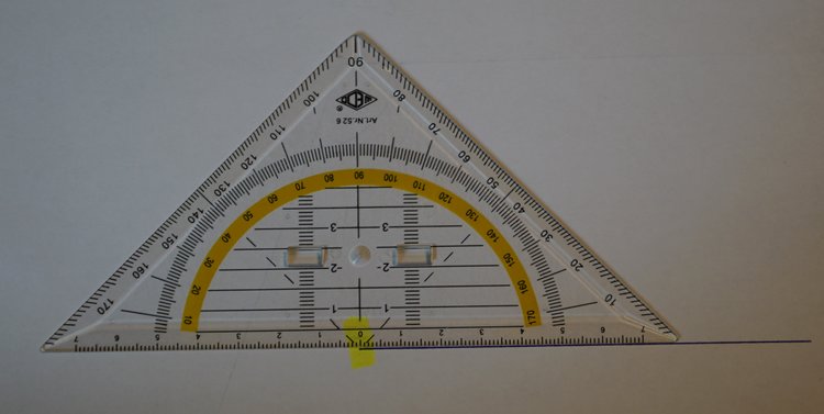 Abbildung: Geodreieck anlegen winkel zeichnen 2